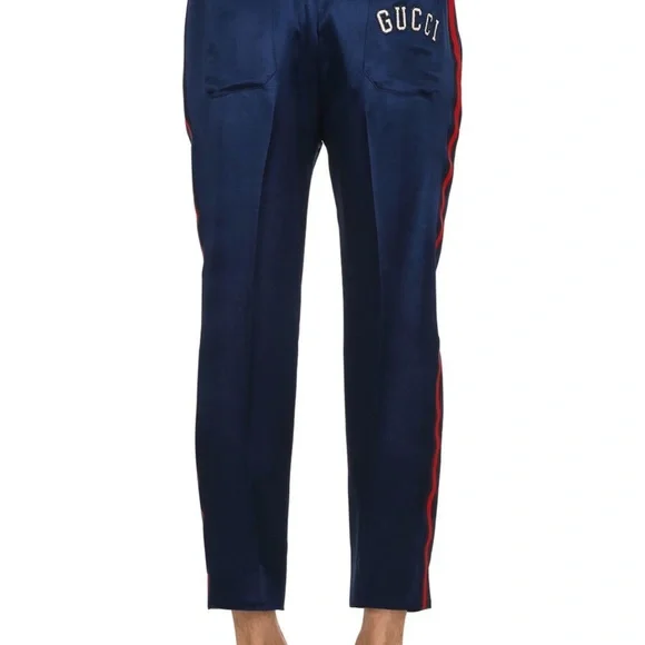 Gucci Men's Blue Ny Yankees Edition Patch Lounge Pants - Picture 12 of 14